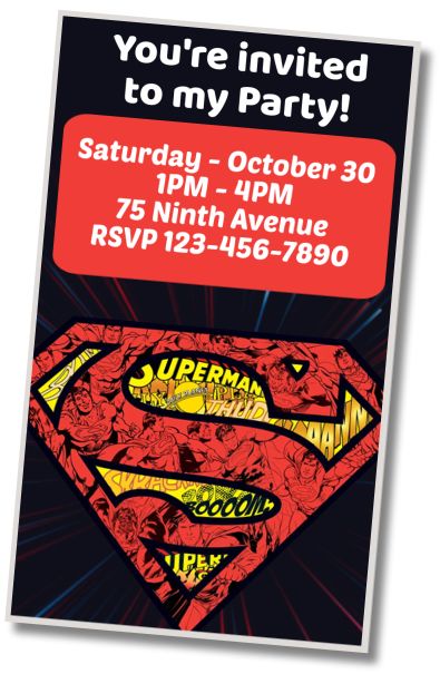 Free personalized birthday invitation Birthday Surprise Superman