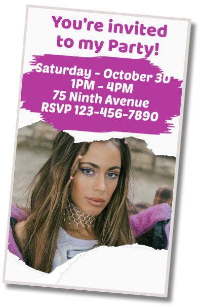 Free personalized birthday invitation Tini Themed Birthday