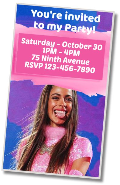Free personalized birthday invitation Tini Sleepover Party