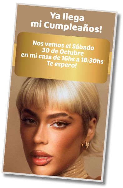 Invitación de cumpleaños personalizada gratis Feliz Cumpleaños Tini