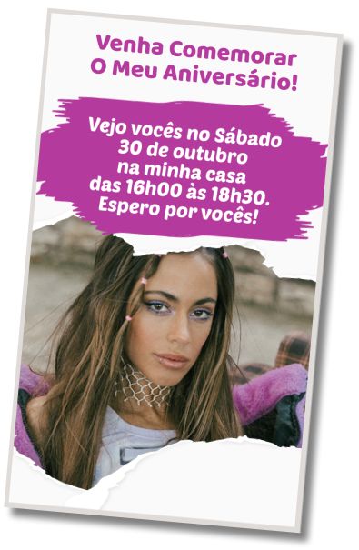 Convite de aniversário personalizado grátis Aniversário Temático Tini