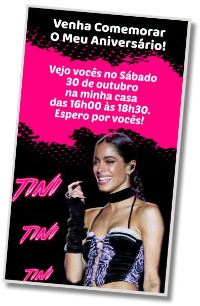 Convite de aniversário personalizado grátis Pool Party Tini Stoessel