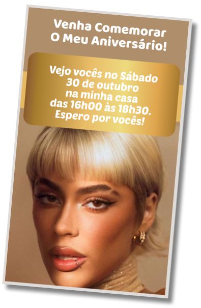 Convite de aniversário personalizado grátis Feliz Aniversário Tini