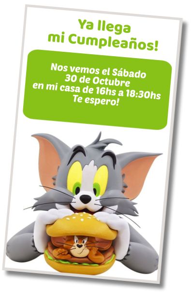 Hacer Invitación Virtual Fiesta Cumpleaños Tom y Jerry