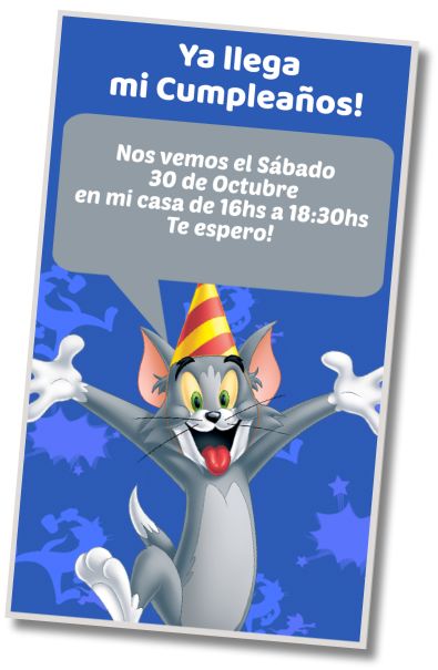 Hacer Invitación Virtual Fiesta Sorpresa Tom y Jerry