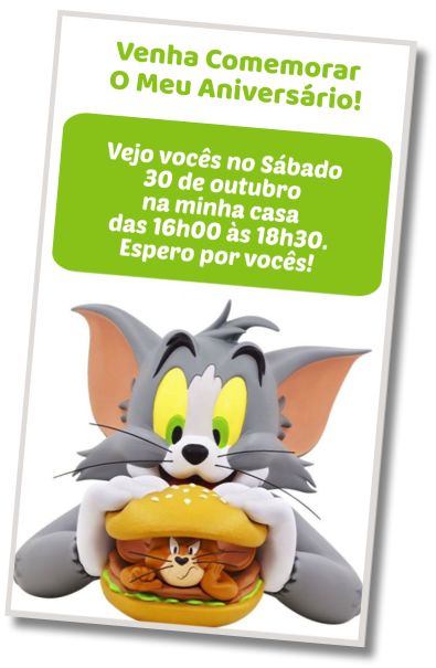 Faça um Convite Virtual Festa de Aniversário de Tom e Jerry