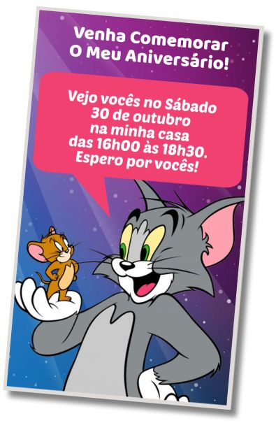 Faça um Convite Virtual Festa do Sorvete Tom e Jerry