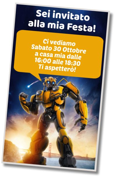 Invito di compleanno personalizzato gratis Festa del Pigiama dei Transformers