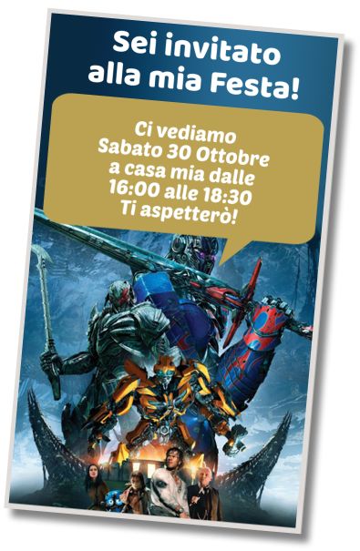Invito di compleanno personalizzato gratis Festa di Compleanno di Transformers