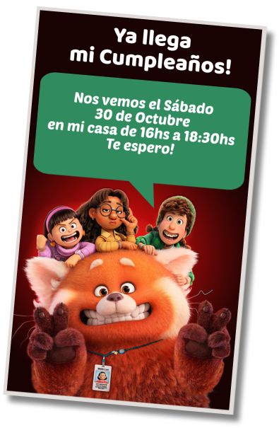 Invitación de cumpleaños personalizada gratis Cumpleaños Turning Red