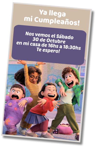 Hacer Invitación Virtual Fiesta de Helados Turning Red