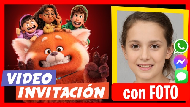 Hacer Video Invitación Turning Red