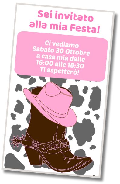 Invito di compleanno personalizzato gratis Festa dei Cowboy