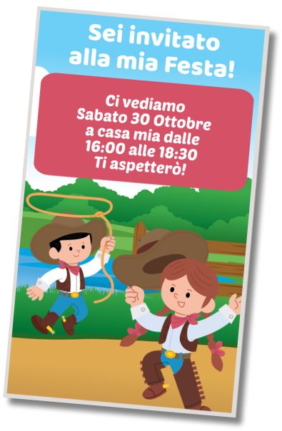 Invito di compleanno personalizzato gratis Compleanno a Tema Cowboy