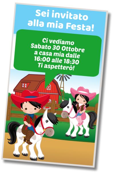Invito di compleanno personalizzato gratis Compleanno di Cowgirl e Cowboy