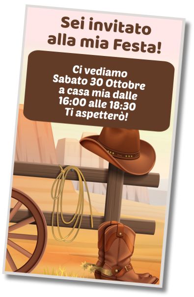 Invito di compleanno personalizzato gratis Auguri di Compleanno da Cowboy