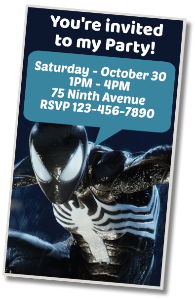 Free personalized birthday invitation Birthday Greetings Venom Spiderman