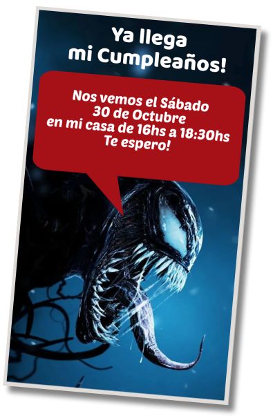 Invitación de cumpleaños personalizada gratis Pijama Party Venom