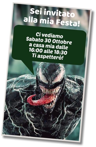 Invito di compleanno personalizzato gratis Venom Terror Party