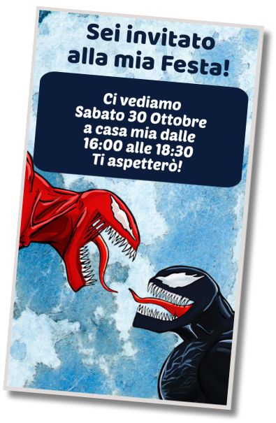 Invito di compleanno personalizzato gratis Festa in Piscina con Venom