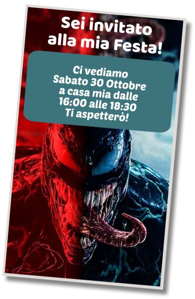 Invito di compleanno personalizzato gratis Compleanno a Tema Venom