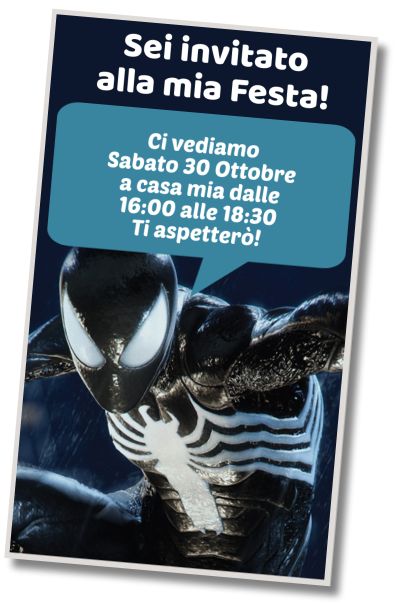 Invito di compleanno personalizzato gratis Auguri di Compleanno Venom Spiderman