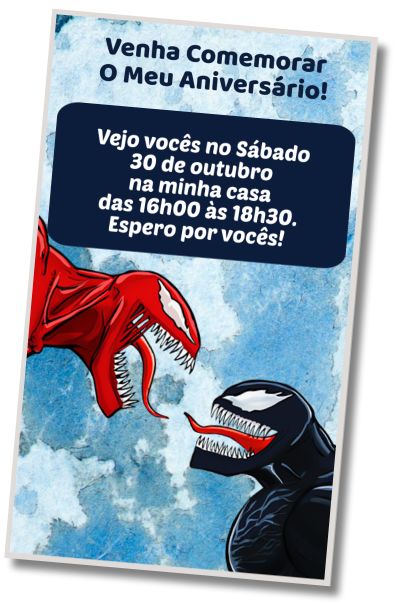 Convite de aniversário personalizado grátis Festa na Piscina do Venom