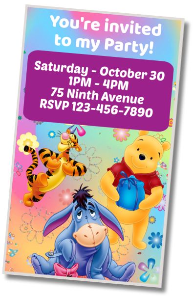 Make Virtual Invitation Winnie the Pooh Birthday