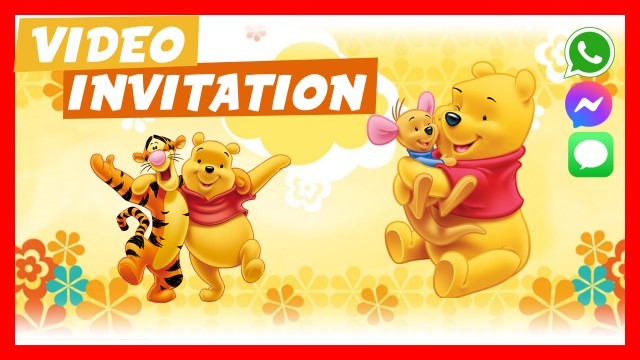 Make Video Invitation Baby Shower Winnie the Pooh