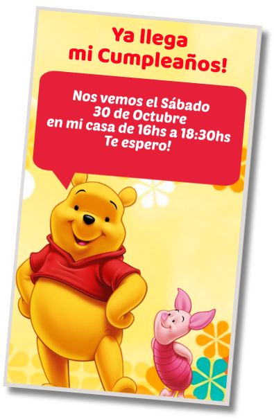 Hacer Invitación Virtual Winnie Pooh Fiesta de Piscina