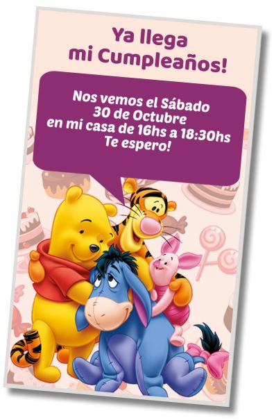 Hacer Invitación Virtual Fiesta de Helados Winnie the Pooh