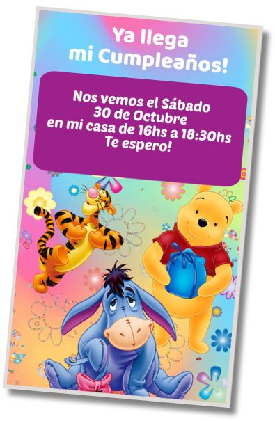 Hacer Invitación Virtual Cumpleaños Winnie the Pooh