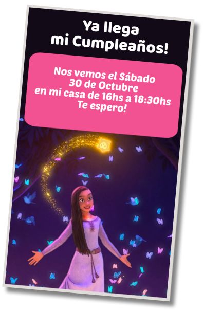 Invitación de cumpleaños personalizada gratis Piyamada Wish