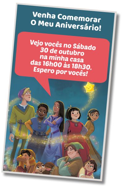 Convite de aniversário personalizado gratuito Festa à Fantasia Wish