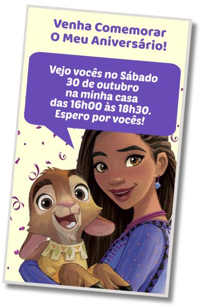 Convite de aniversário personalizado gratuito Festa de Aniversário Wish