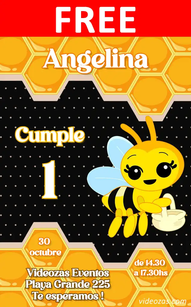 Free Little Bee Invitation | Editable and Customizable | Easy and Fast | Make Online Now!
