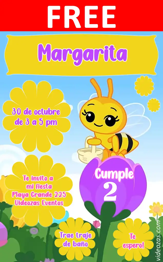 Free personalized birthday invitation abejita 02
