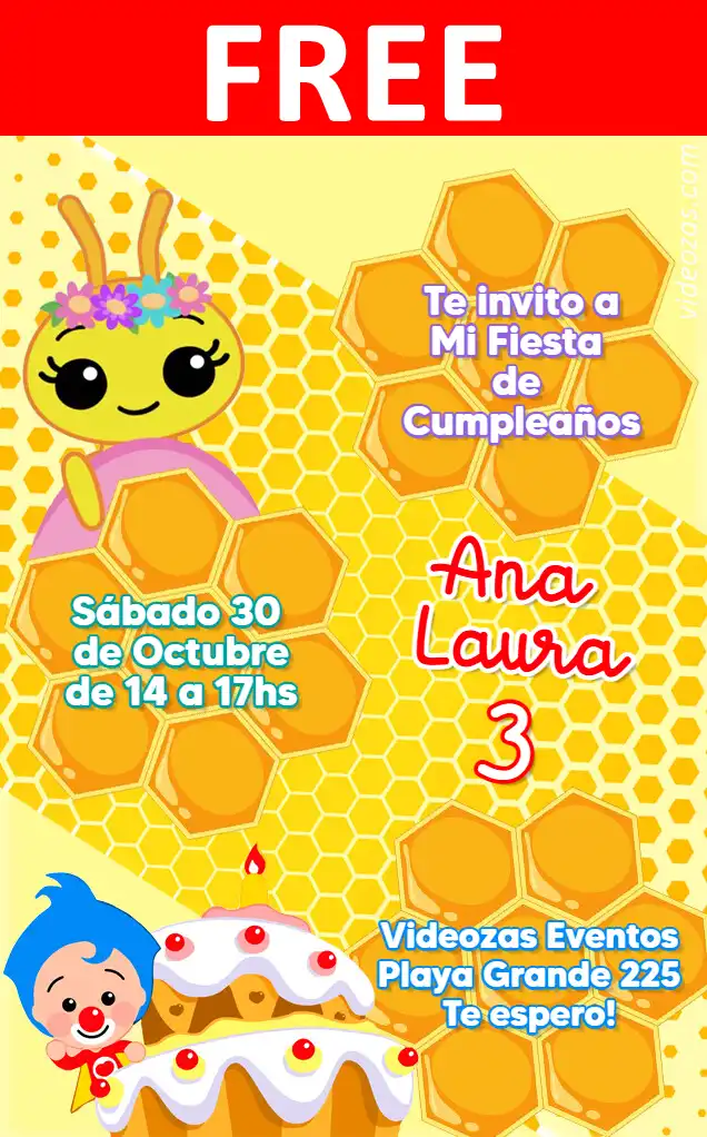 Free personalized birthday invitation abejita 03