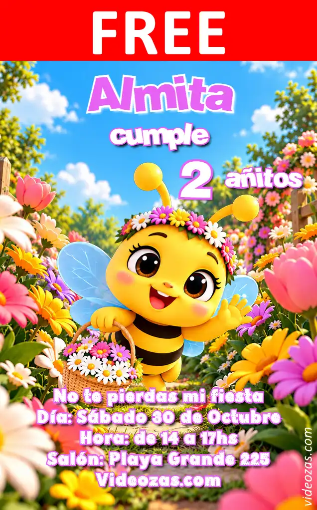 Free Little Bee Invitation | Editable and Customizable | Easy and Fast | Make Online Now!