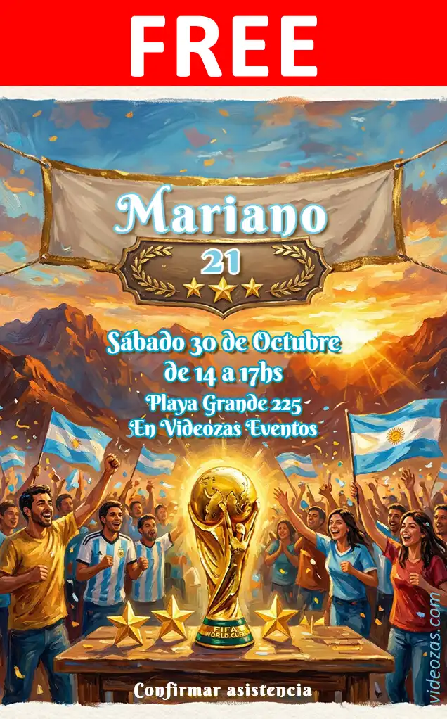 Free personalized birthday invitation argentina_campeon 06