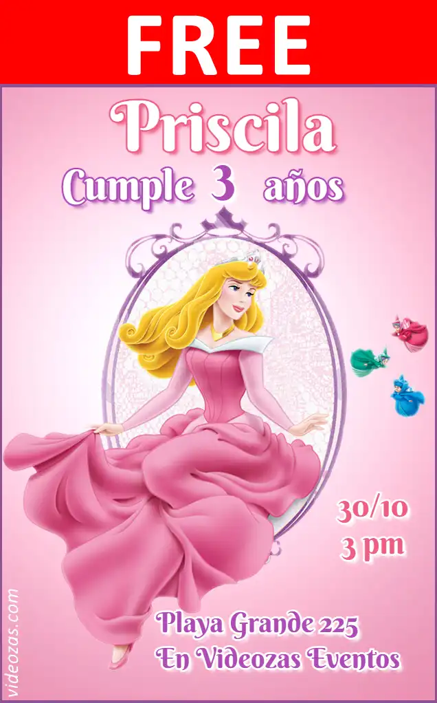 Free Princess Aurora Invitation | Editable and Customizable | Easy and Fast | Make Online Now!