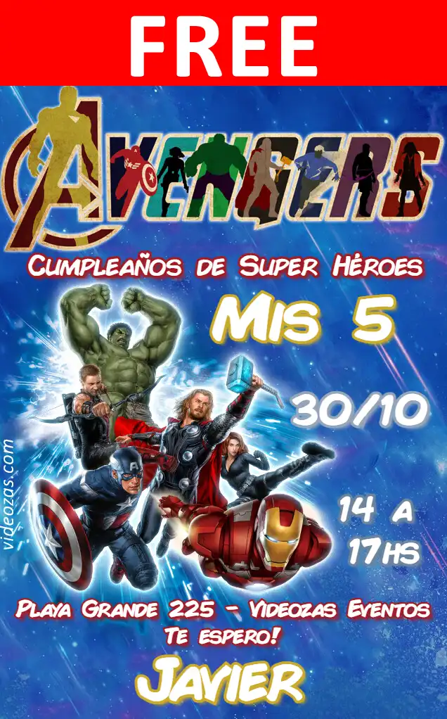 Free Avengers Invitation | Editable and Customizable | Easy and Fast | Make Online Now!