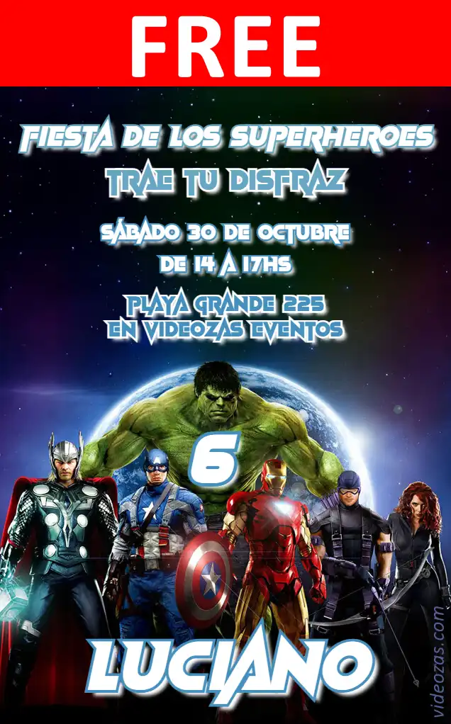 Free Avengers Invitation | Editable and Customizable | Easy and Fast | Make Online Now!