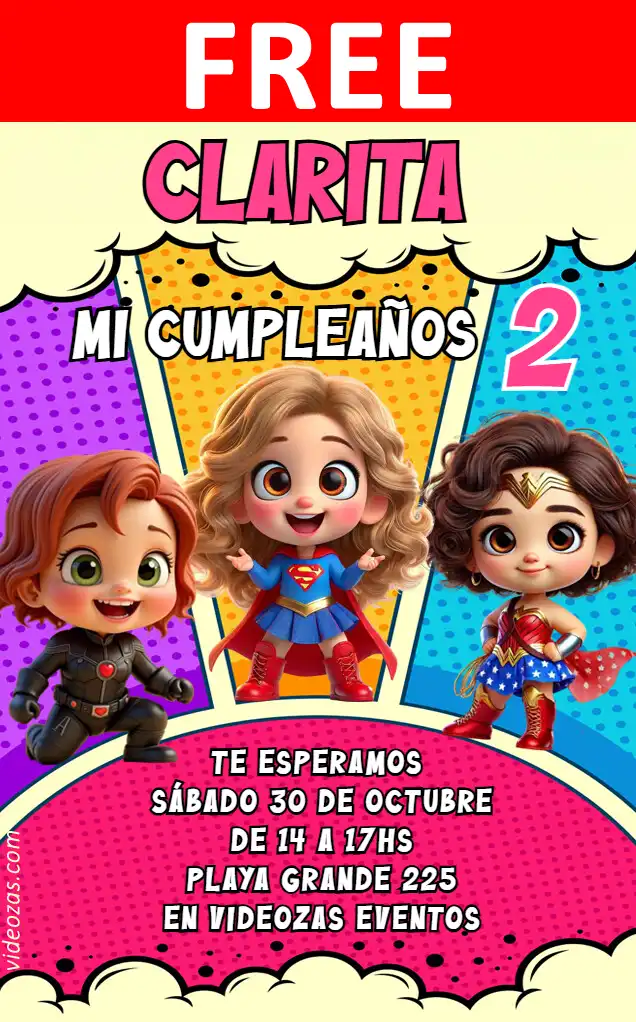 Free Baby Superhero Invitation | Editable and Customizable | Easy and Fast | Make Online Now!