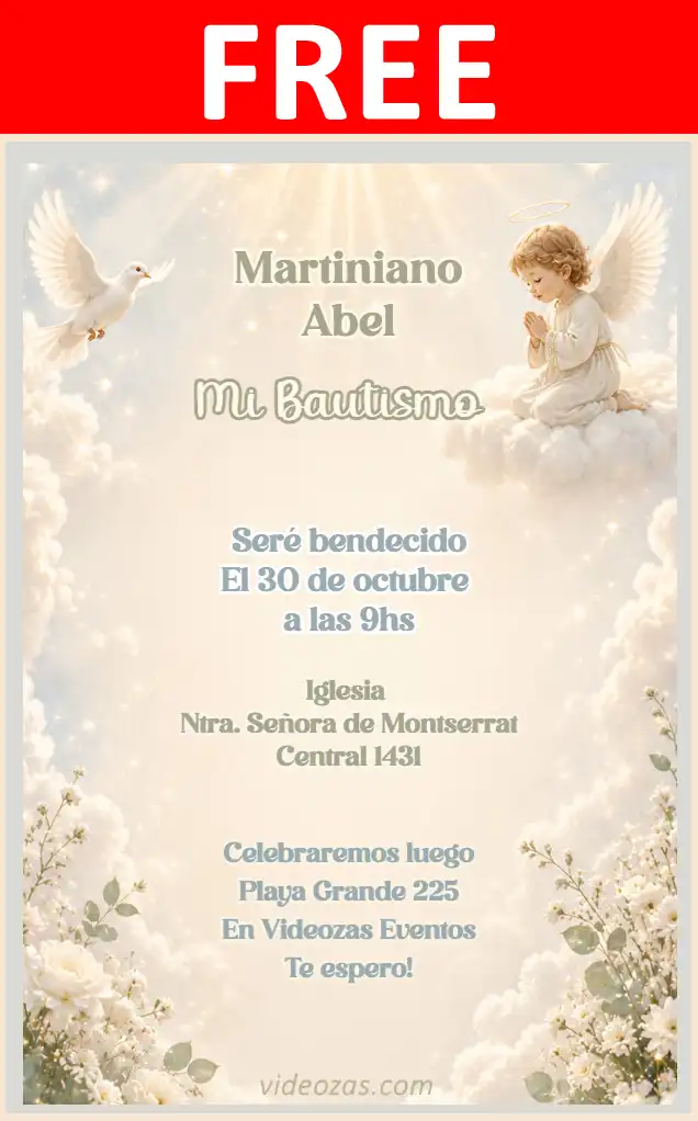 Free personalized birthday invitation bautismo 02