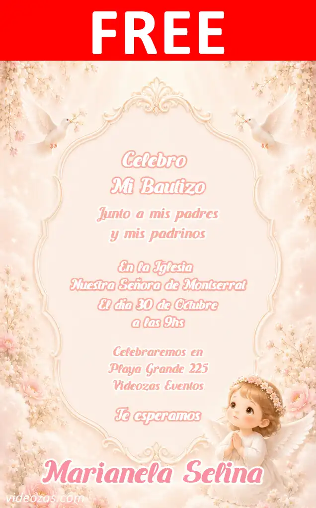 Free personalized birthday invitation bautismo 04