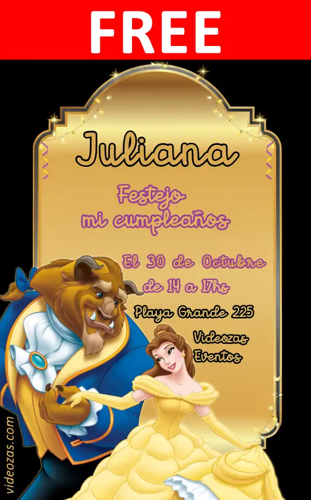 Free The Beauty and the Beast Invitation | Editable and Customizable | Easy and Fast | Make Online Now!