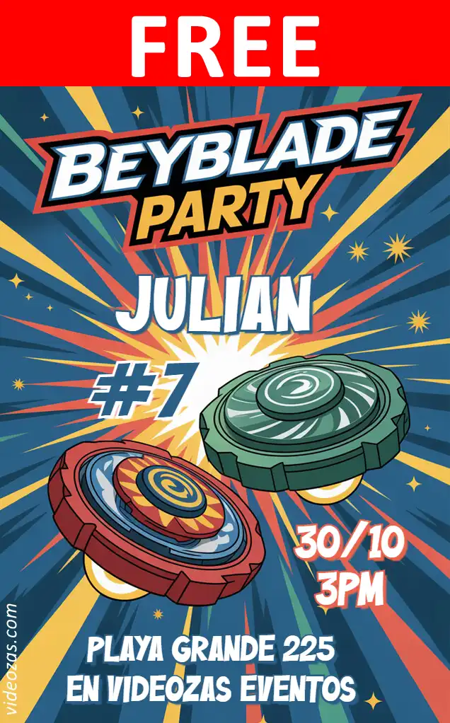 Free personalized birthday invitation beyblade 01