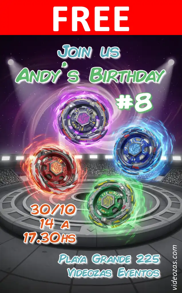 Free personalized birthday invitation beyblade 02