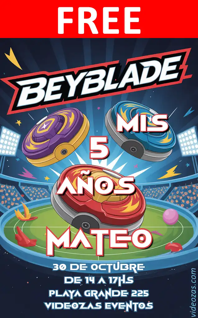 Free personalized birthday invitation beyblade 04
